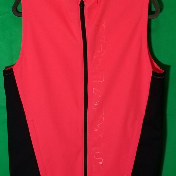 Under Armour Storm Golf Vest Orange Black Full Zip Cold Gear Men Small Loose - Picture 3 of 7